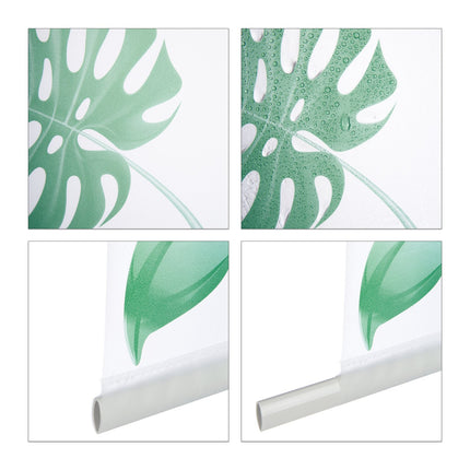 Water-Repellent Leaf Pattern Bath Roller Blind