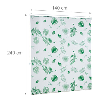 Water-Repellent Leaf Pattern Bath Roller Blind