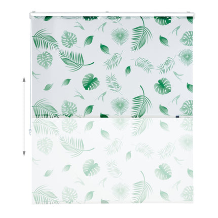 Water-Repellent Leaf Pattern Bath Roller Blind