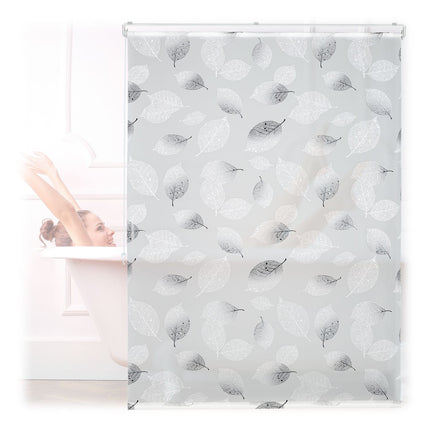 Water-Repellent Leaf Pattern Roller Blind for Bathroom