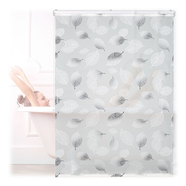 Water-Repellent Leaf Pattern Roller Blind for Bathroom