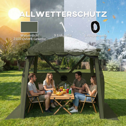 Waterproof 2x2m Pop-Up Gazebo with Mesh Windows