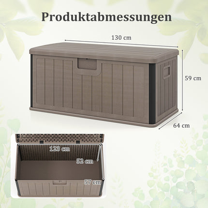Waterproof 378L Garden Storage Box with Lockable Lid