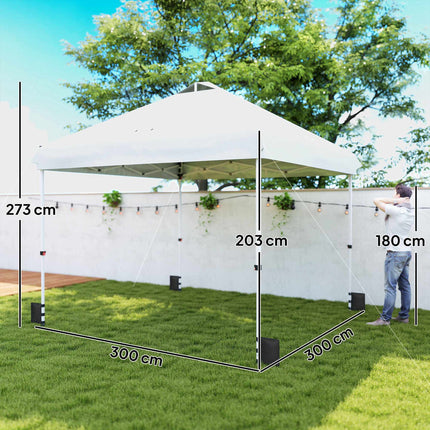 Waterproof 3x3m Pop-Up Gazebo, UV 50+ with Sandbags