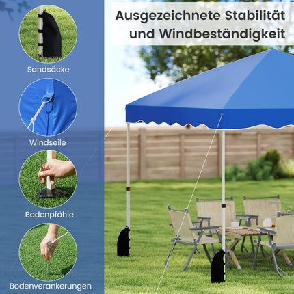 Waterproof 3x3m Pop-Up Gazebo with Roll Bag, Blue