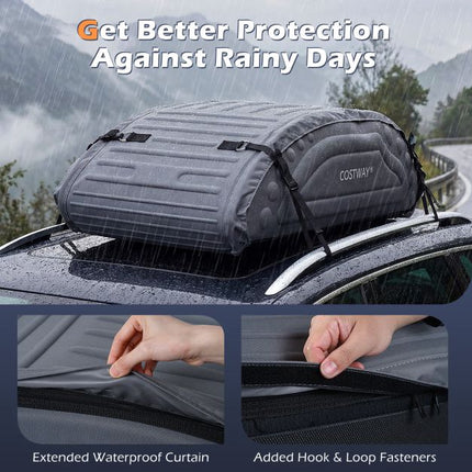 Waterproof 400L Car Roof Cargo Bag, 4 Straps