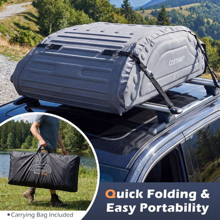 Waterproof 400L Car Roof Cargo Bag, 4 Straps