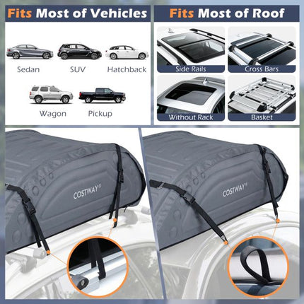 Waterproof 400L Car Roof Cargo Bag, 4 Straps