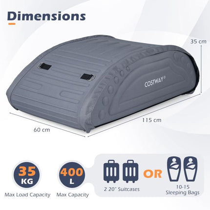 Waterproof 400L Car Roof Cargo Bag, 4 Straps