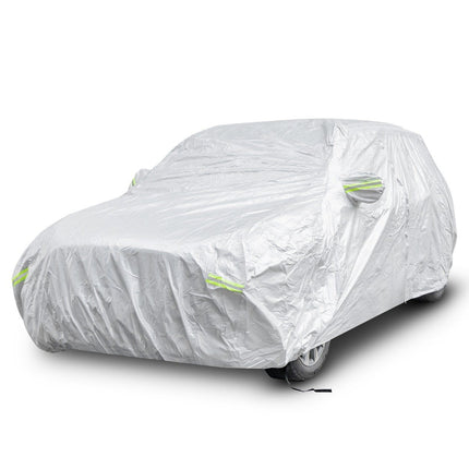 Waterproof Car Cover with Zipper Door, 483x191x153 cm, Silver