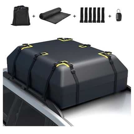 Waterproof Car Roof Cargo Bag 400L, Lock, Non-Slip Mat