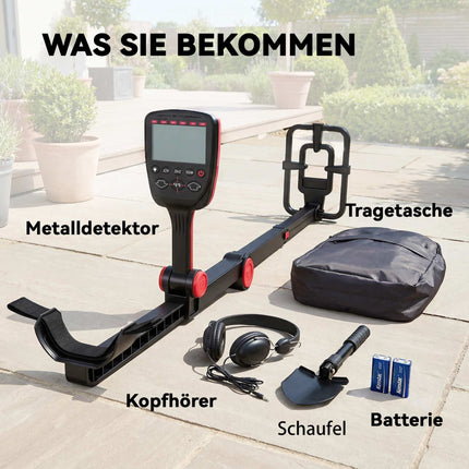 Waterproof Foldable Metal Detector with LCD & Headphones