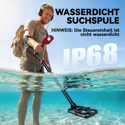Waterproof Foldable Metal Detector with LCD & Headphones