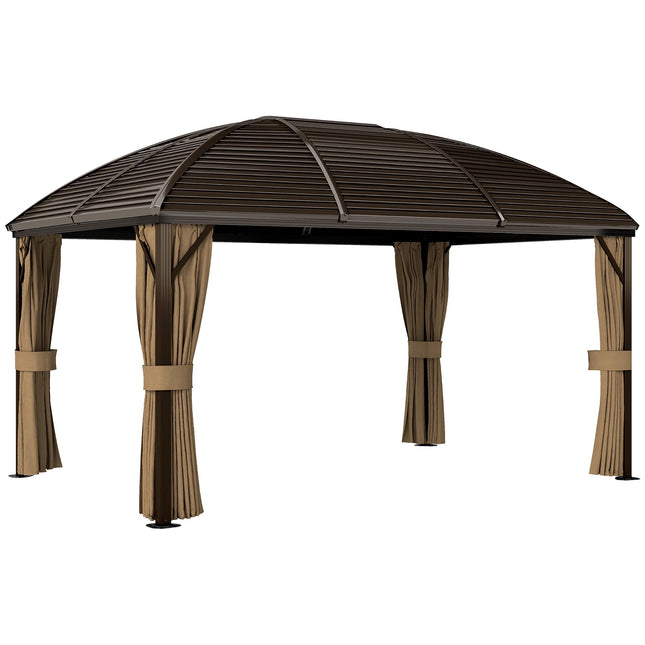 Waterproof Garden Pavilion, 4 x 3 x 2.8 m, Brown