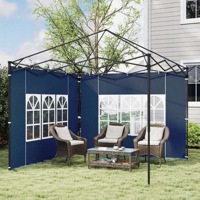 Waterproof Gazebo Side Panels with Windows, Blue, 2-Pack