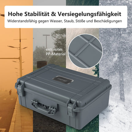 Waterproof Hard Shell Camera Case, 22", Adjustable Foam