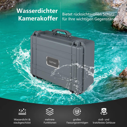 Waterproof Hard Shell Camera Case, 22", Adjustable Foam
