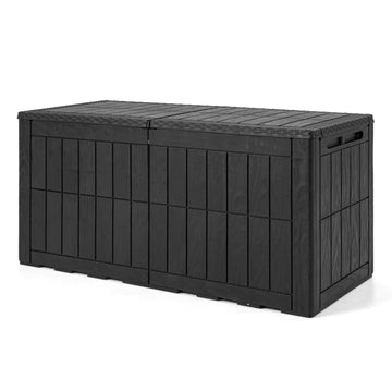 Waterproof Lockable 120 Gal Outdoor Deck Box – Black