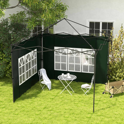 Waterproof Pavilion Sidewalls with Windows, 2-Pack, Green