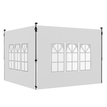 Waterproof Pavilion Sidewalls with Windows, 3x3/3x4 m, White