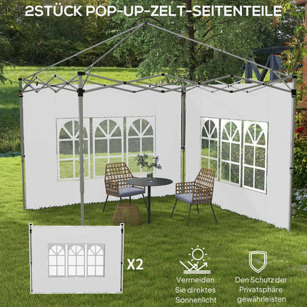Waterproof Pavilion Sidewalls with Windows, 3x3/3x4 m, White