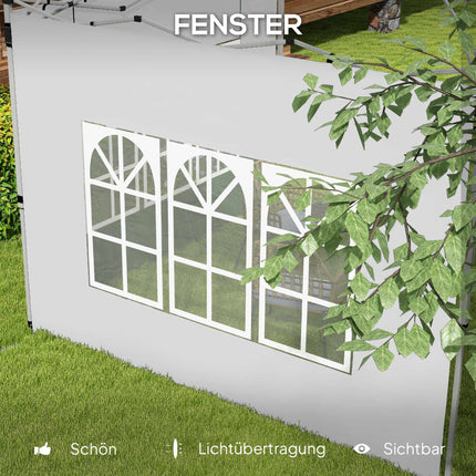 Waterproof Pavilion Sidewalls with Windows, 3x3/3x4 m, White