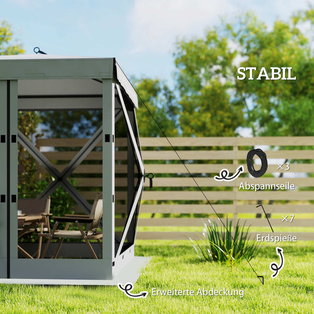 Waterproof Pop-Up Gazebo with Mesh Sides, 185x185 cm
