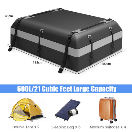 Waterproof Rooftop Cargo Carrier Bag, 600L, Lock