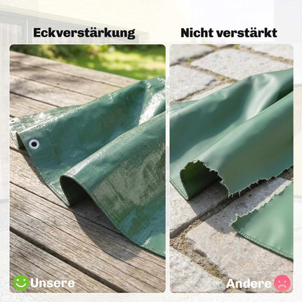 Waterproof Tarp 4x6m, Tear-Resistant, UV-Stable, Green