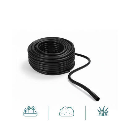 Weatherproof Black Garden Hose, UV-Resistant, 1/2" Fittings