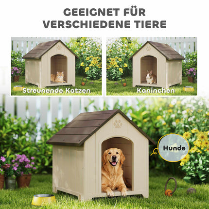Weatherproof Dog House 88 x 79 x 89 cm, Raised Floor
