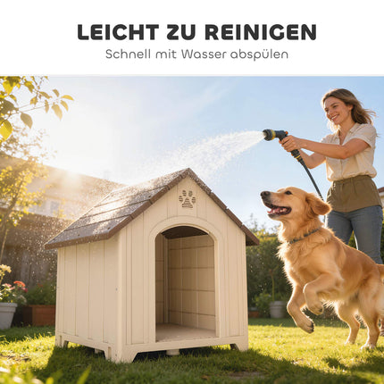 Weatherproof Dog House 88 x 79 x 89 cm, Raised Floor