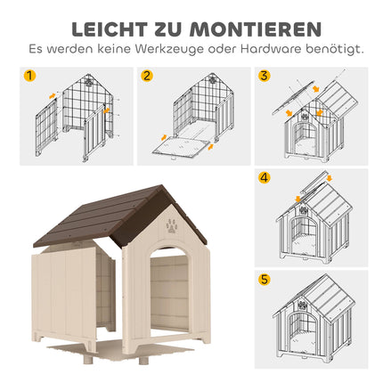 Weatherproof Dog House 88 x 79 x 89 cm, Raised Floor