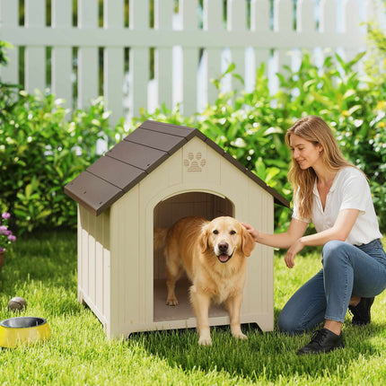 Weatherproof Dog House 88 x 79 x 89 cm, Raised Floor