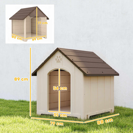 Weatherproof Dog House 88 x 79 x 89 cm, Raised Floor