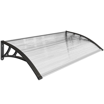 Weatherproof Door Canopy, Transparent Polycarbonate, 110x60 cm