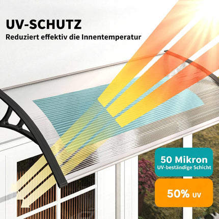 Weatherproof Door Canopy, Transparent Polycarbonate, 110x60 cm
