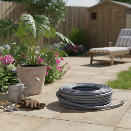 Weatherproof Fabric Garden Hose, UV-Resistant, Flexible