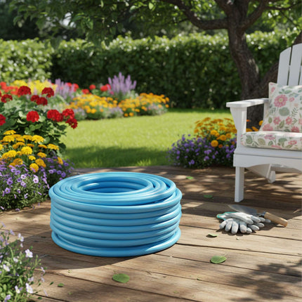 Weatherproof Garden Hose, Light Blue, UV-Resistant