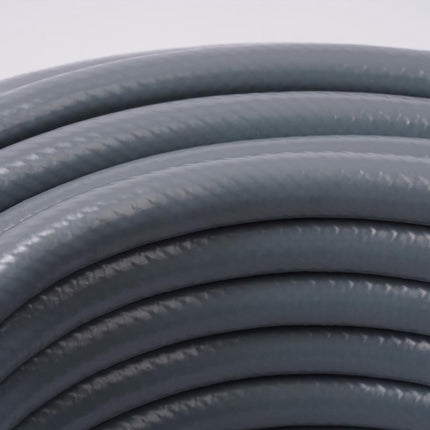 Weatherproof Grey Garden Hose, UV-Resistant Fabric, 1/2-Inch