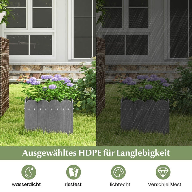 Weatherproof HDPE Planter Box Set – 32x30x25 cm, Gray