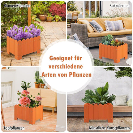 Weatherproof HDPE Planter Box Set, Orange, 45x32x30 cm