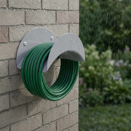 Weatherproof Iron Hose Holder Set, 3 Pack, Silver