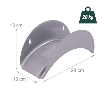 Weatherproof Iron Hose Holder Set, 3 Pack, Silver