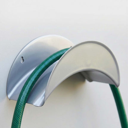 Weatherproof Iron Hose Holder Set, 3 Pack, Silver