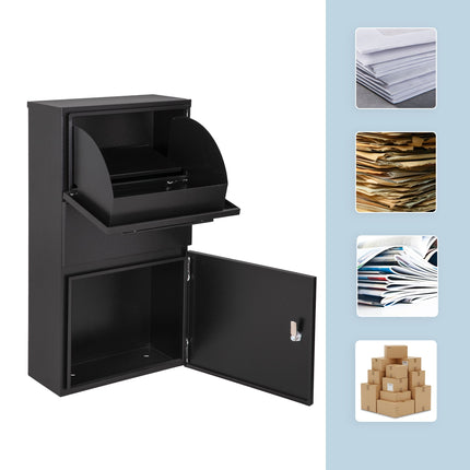 Weatherproof Metal Parcel Box with Lockable Compartment