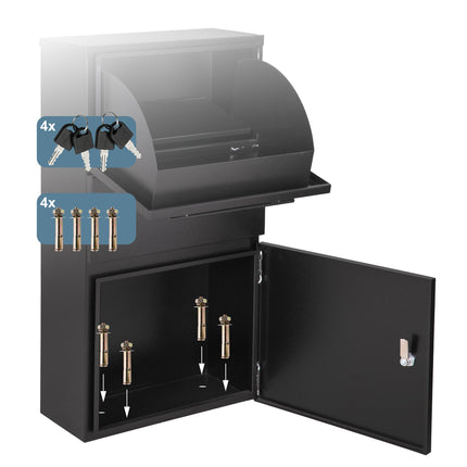 Weatherproof Metal Parcel Box with Lockable Compartment