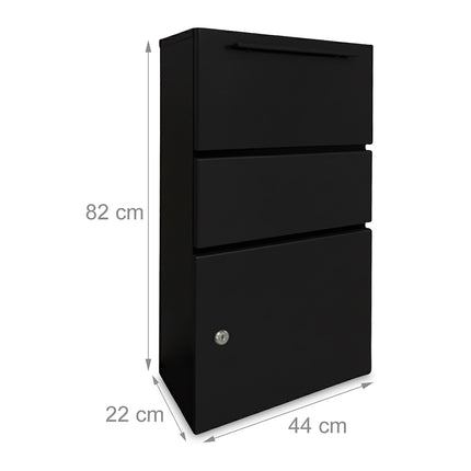Weatherproof Metal Parcel Box with Lockable Compartment