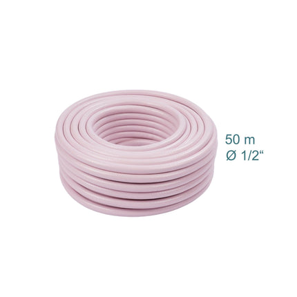 Weatherproof Pink Garden Hose, UV-Resistant, 1/2-Inch