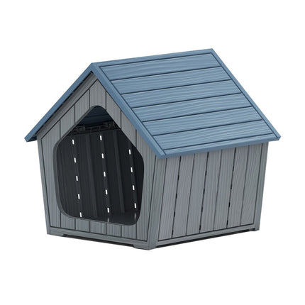 Weatherproof Plastic Cat House with Ventilation & Sloped Roof